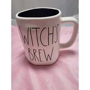 Rae Dunn Artisan Collection Coffee Mug Cup Witch's Brew Black Interior 2022 5"
